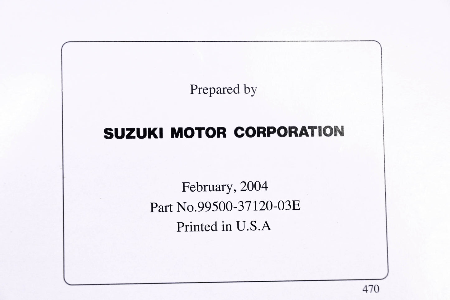 OEM Suzuki 99500-37120-03E GEX-R750 K4 2004 Service Manual