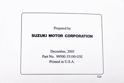 OEM Suzuki 99500-35100-03E GSX-R600 2005 Service Manual