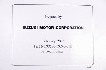 OEM Suzuki 99500-39240-03E GXS-R1000 K3 2003 Service Manual