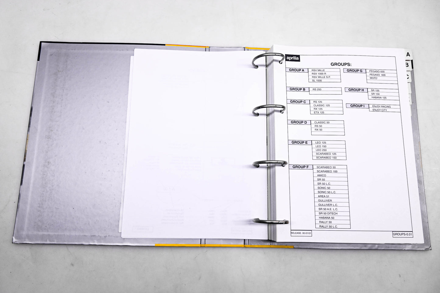 Aprilia 8202278 Special Tools Catalogue 2001
