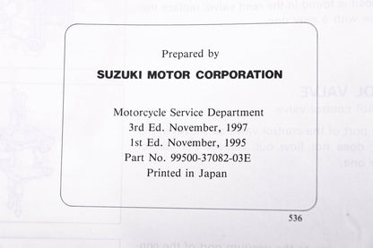 OEM Suzuki 99500-37082-03E GSX-R750 1995-1997 Service Manual