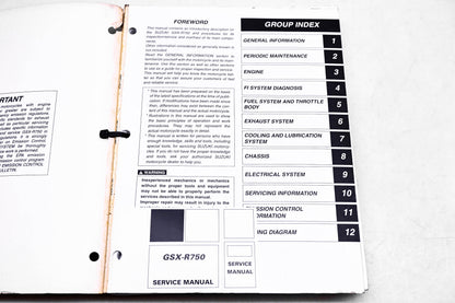 OEM Suzuki 99500-37130-03E GSX-R750 2005 Service Manual