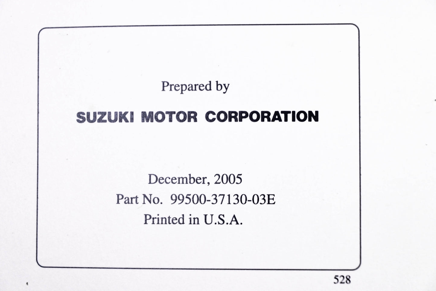 OEM Suzuki 99500-37130-03E GSX-R750 2005 Service Manual
