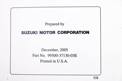 OEM Suzuki 99500-37130-03E GSX-R750 2005 Service Manual