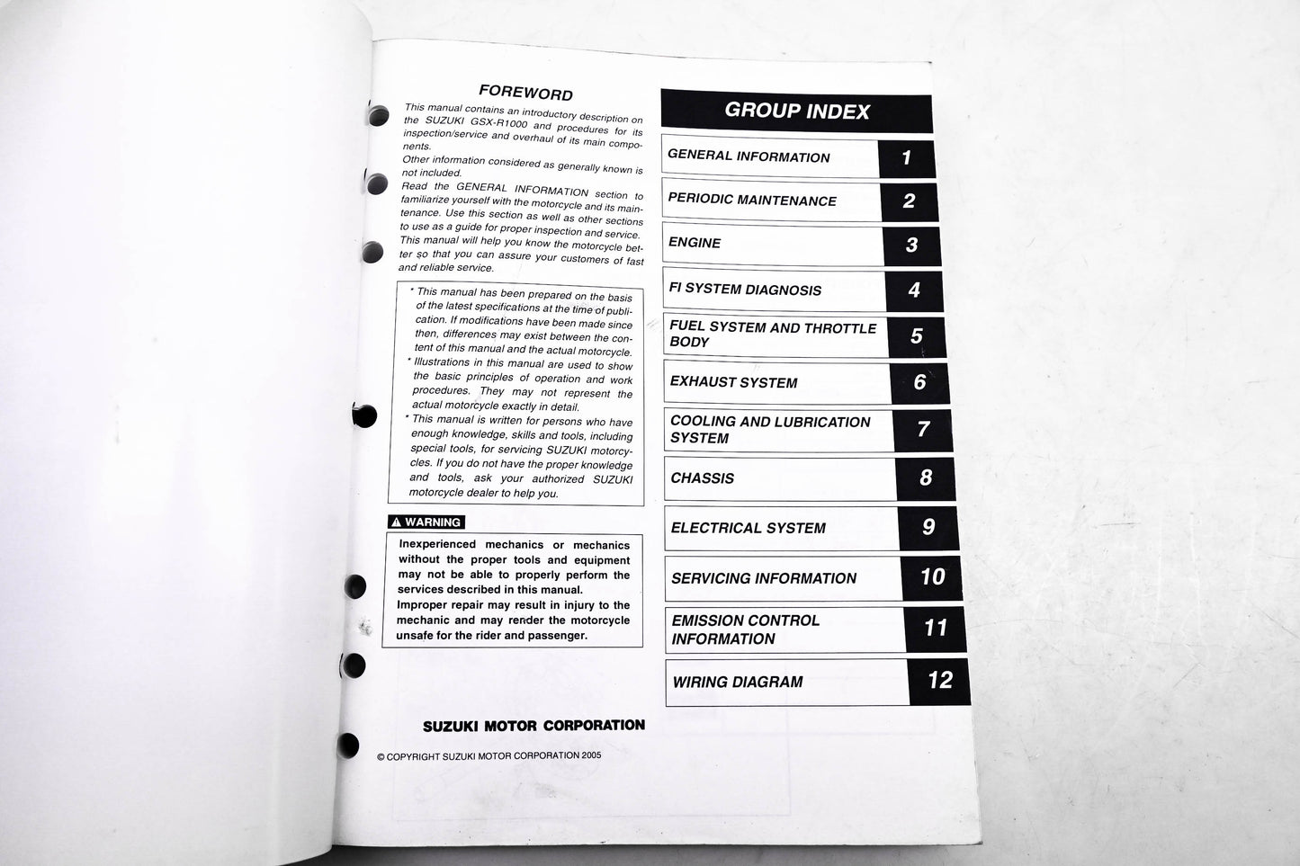 OEM Suzuki 99500-39270-03E GSX-R1000 K5 2005 Service Manual