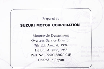 OEM Suzuki 99500-38020-03E VS-700GL/750GL/ 800GL Service Manual