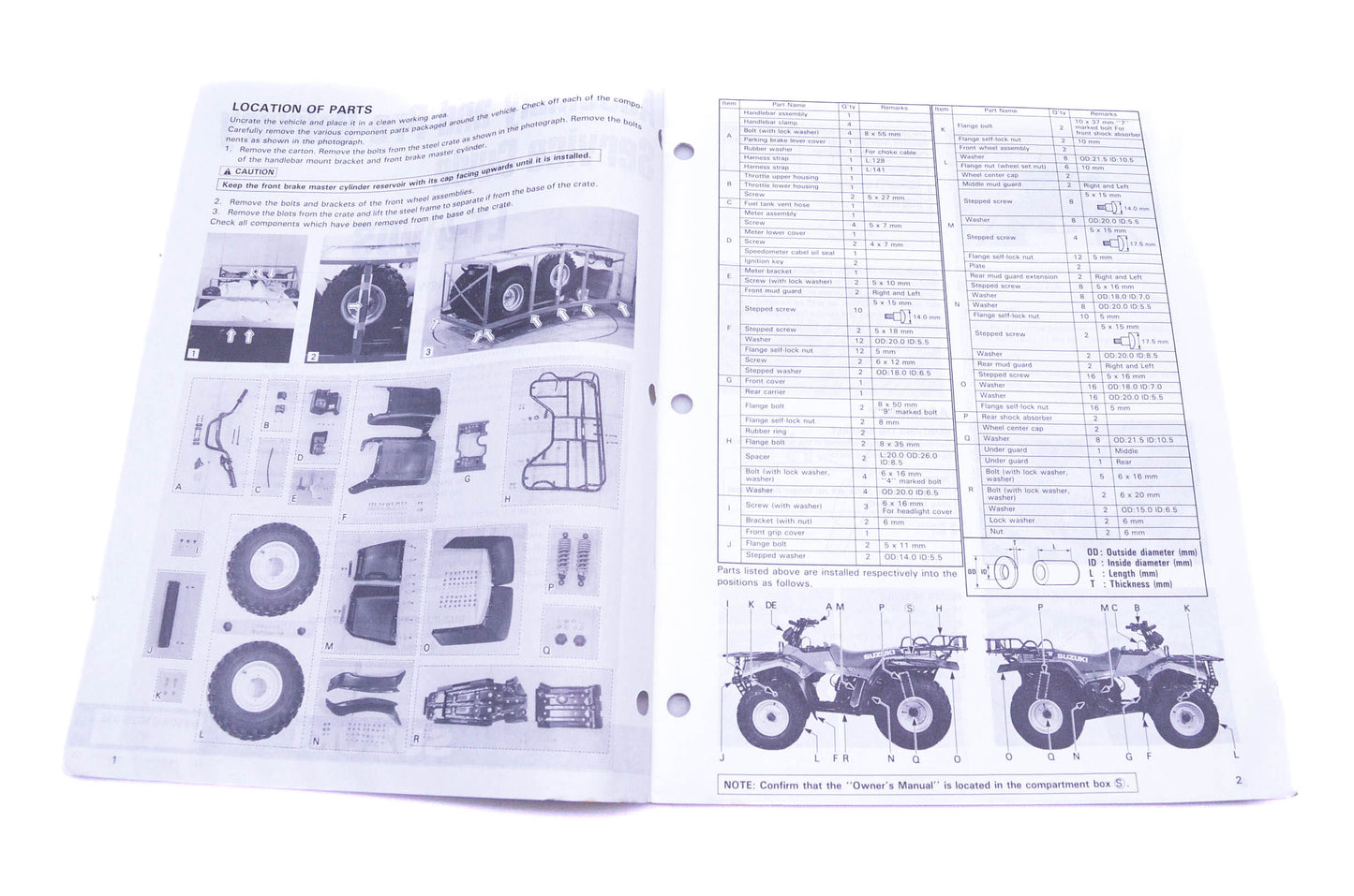 OEM Suzuki 99505-01025-03E LT-4WDS Assembly Service Guide