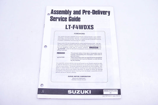 OEM Suzuki 99505-01075-03E LT-F4WDXS Assembly Service Guide