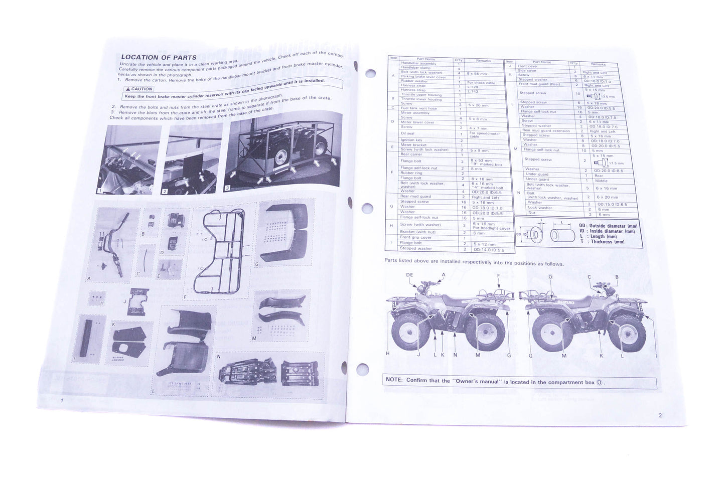 OEM Suzuki 99505-01075-03E LT-F4WDXS Assembly Service Guide