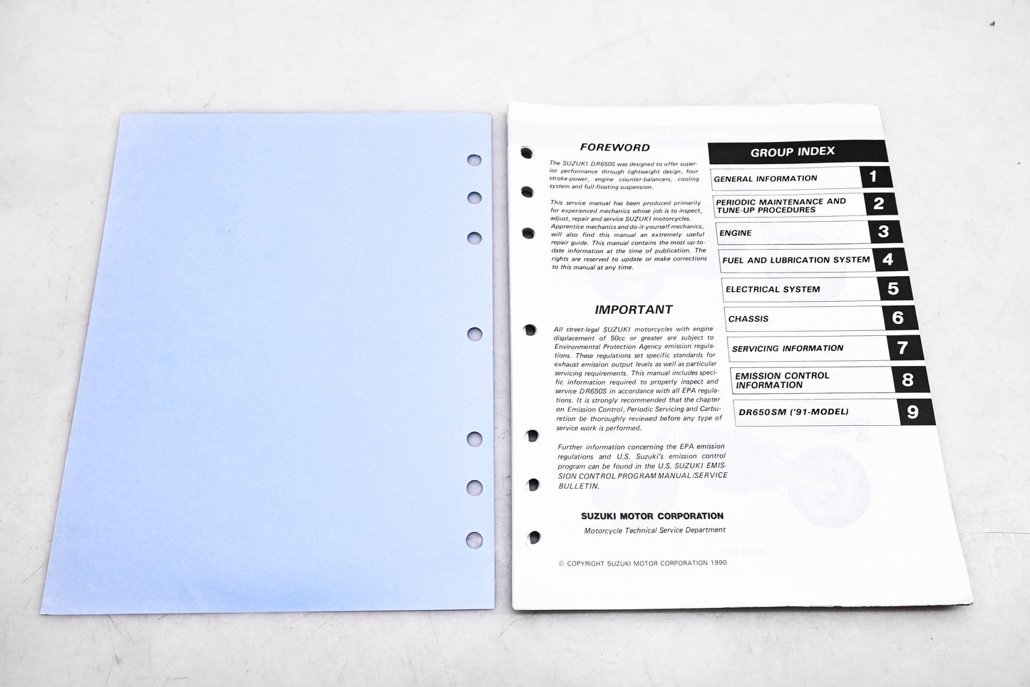 OEM Suzuki 99500-46011-03E DR650S Service Manual