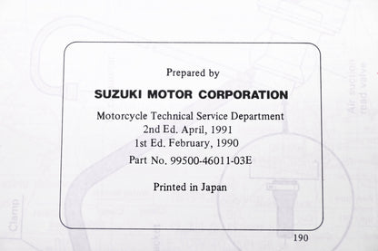 OEM Suzuki 99500-46011-03E DR650S Service Manual