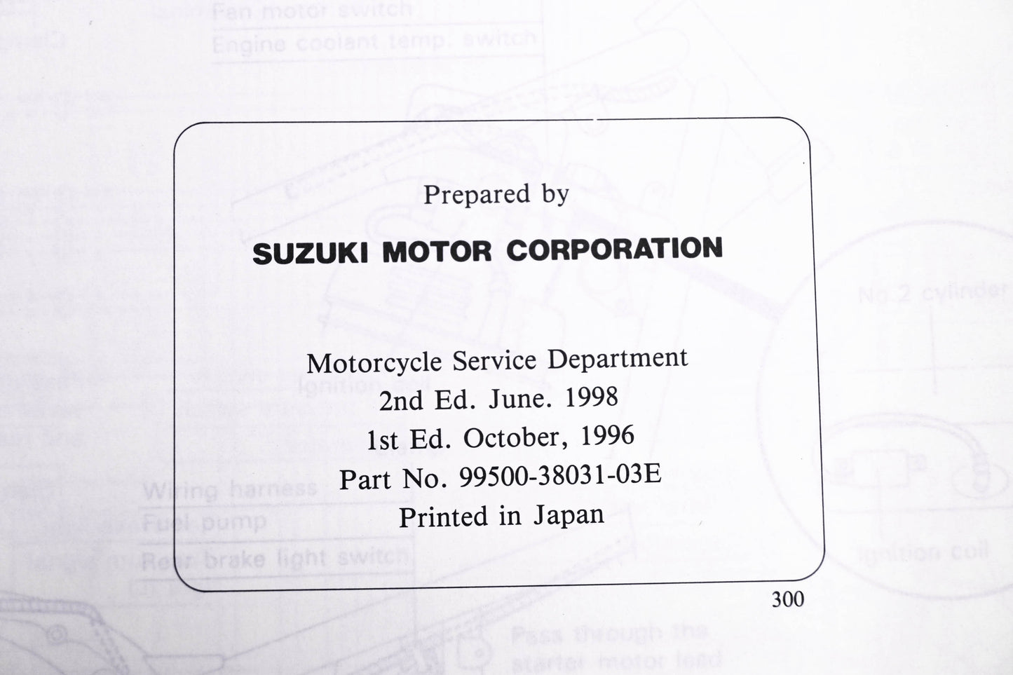 OEM Suzuki 99500-38031-03E VZ800 Service Manual