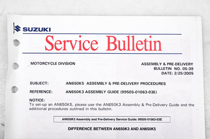 OEM Suzuki 05-39, 11 Service Bulletins AN650