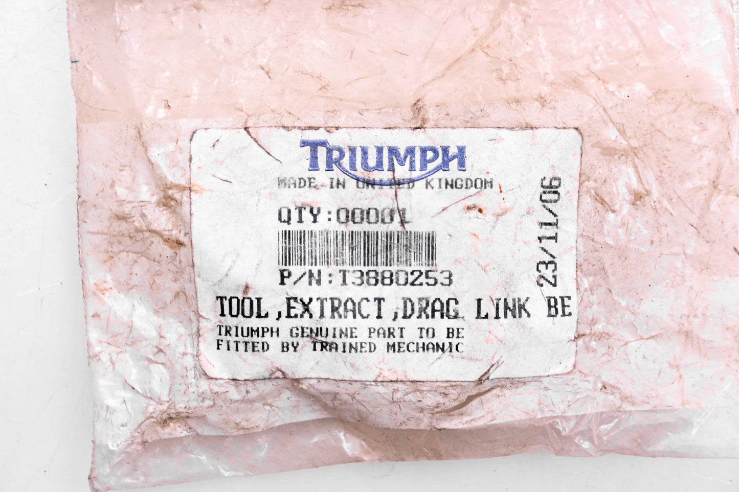 New OEM Triumph T3880253 Drag Link Bearing Extraction Tool NOS
