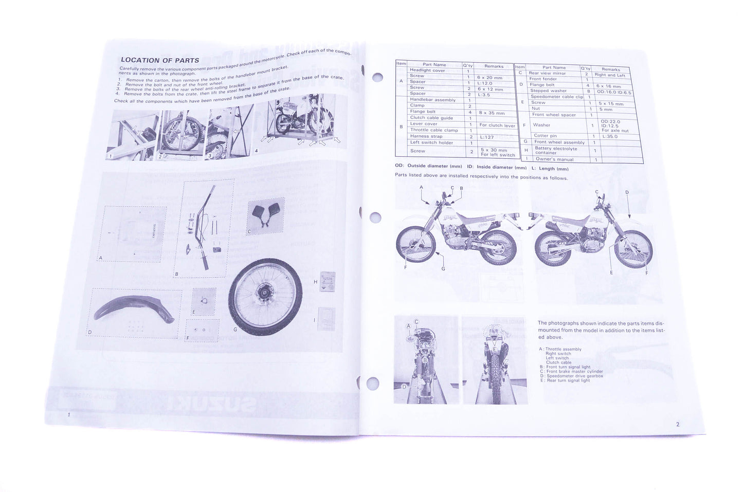 OEM Suzuki 99505-01194-03E DR125SER Assembly Service Guide