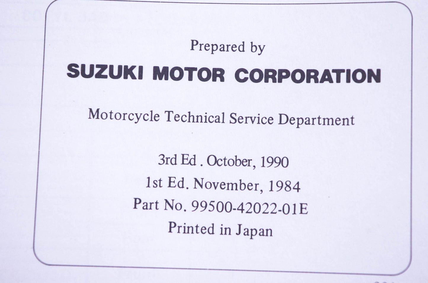 OEM Suzuki 99500-42022-01E LT230GE Service Manual