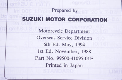 OEM Suzuki 99500-41095-01E LT160E Service Manual