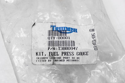 New OEM Triumph T3880047 Fuel Pressure Gauge Kit NOS