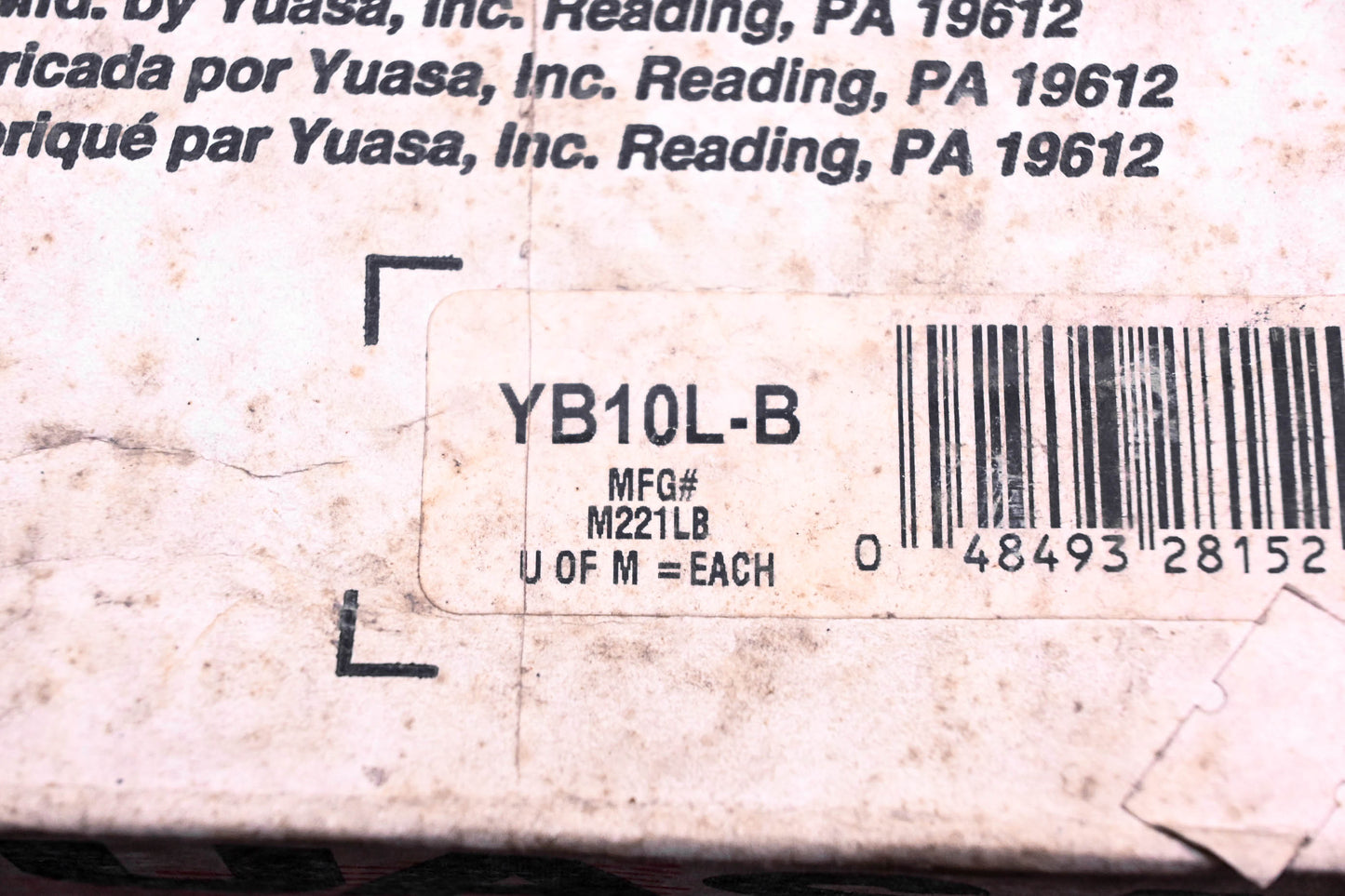 Yuasa YB10L-B, M221LB Yumicron 12v 11Ah Battery NOS