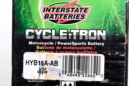 Interstate Batteries HYB16A-AB, M22H6B Cycle-Tron 12v 16Ah Battery NOS