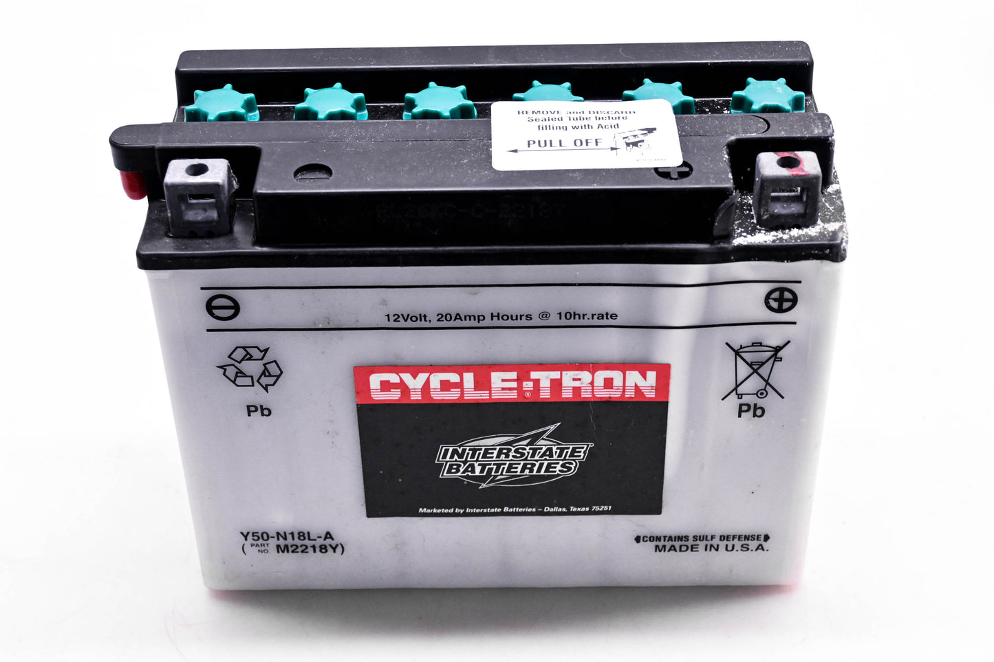 Interstate Batteries CY50-N18L-A, M3218Y Cycle-Tron 12v 20Ah Battery NOS