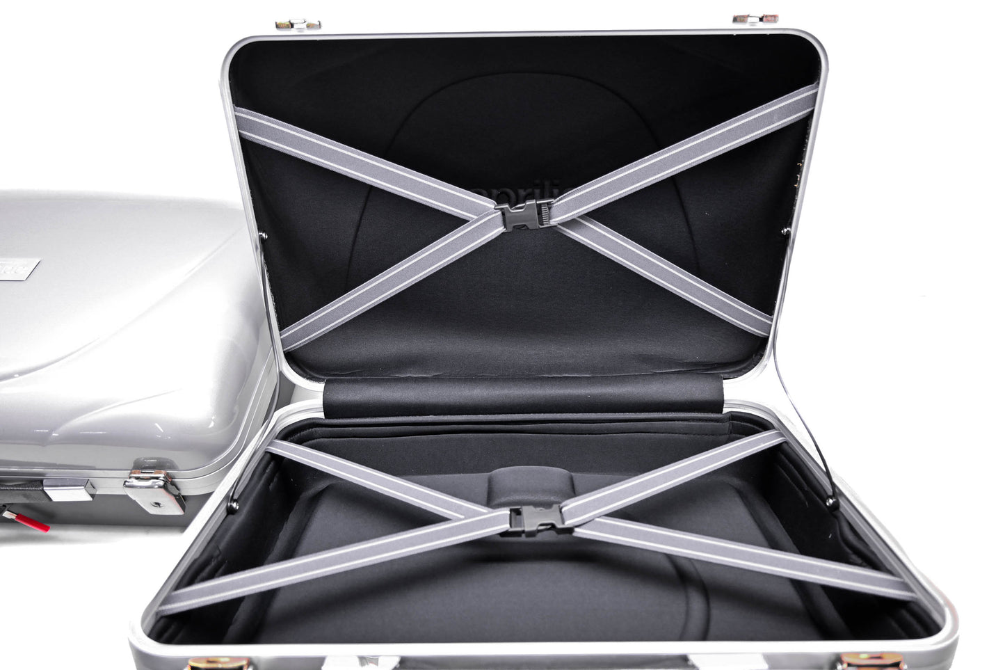 Aprilia 8790173, 8790177 Silver Pegaso Lateral Case Side Pannier Kit NOS