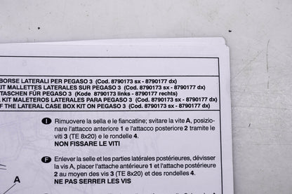 Aprilia 8790173, 8790177 Silver Pegaso Lateral Case Side Pannier Kit NOS