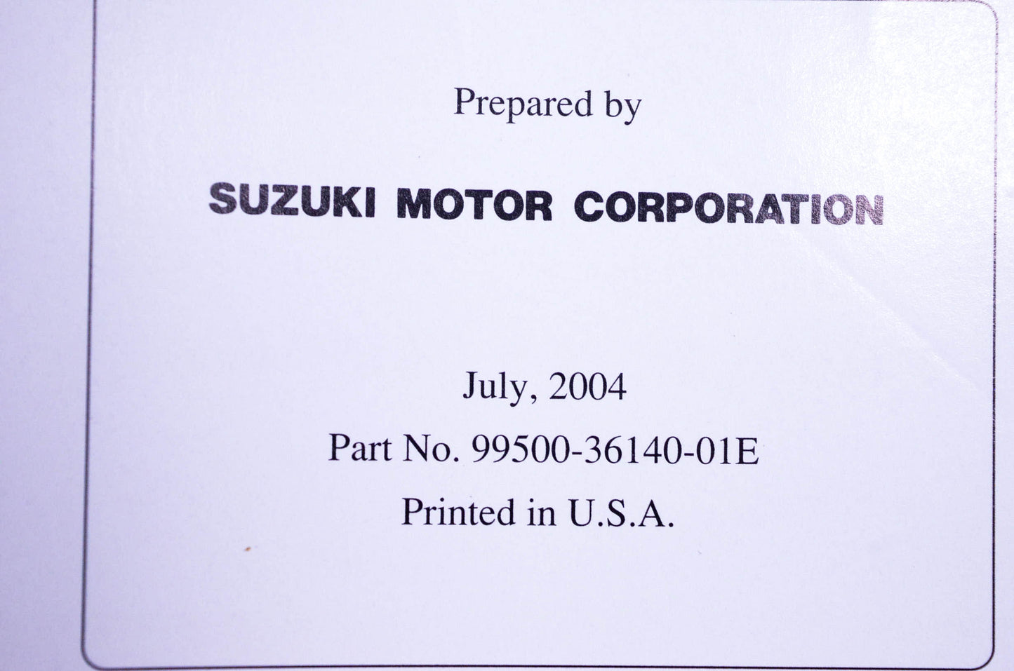 OEM Suzuki 99500-36140-01E QUV620F Service Manual