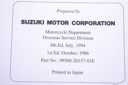 OEM Suzuki 99500-20157-01E LT80 Service Manual