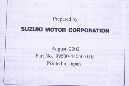 OEM Suzuki 99500-44050-01E LT-F500F K3 Service Manual