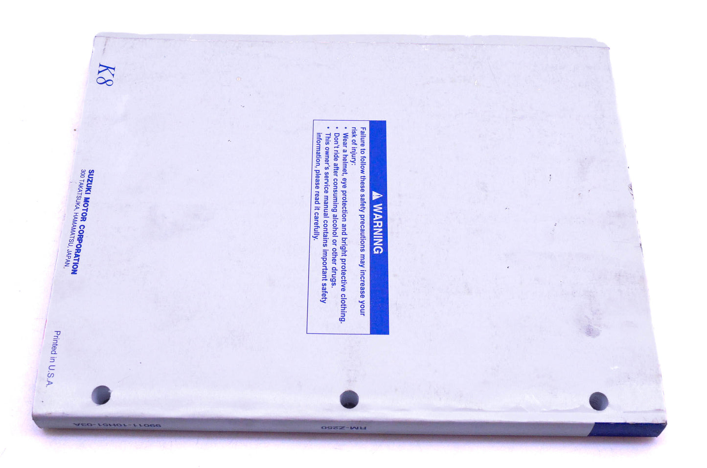 OEM Suzuki 99011-10H51-03A RM-Z250 K8 Service Manual