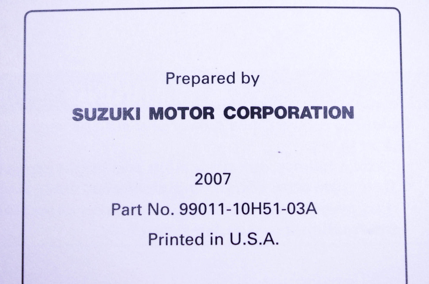 OEM Suzuki 99011-10H51-03A RM-Z250 K8 Service Manual