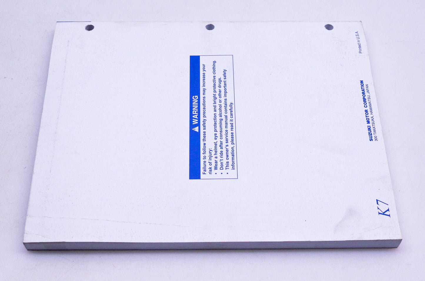 OEM Suzuki 99011-37F56-03A RM250 K7 Service Manual