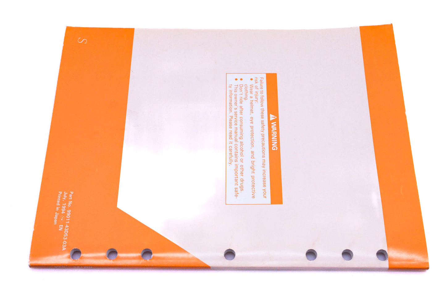 OEM Suzuki 99011-43D53-03A RM125 S Service Manual