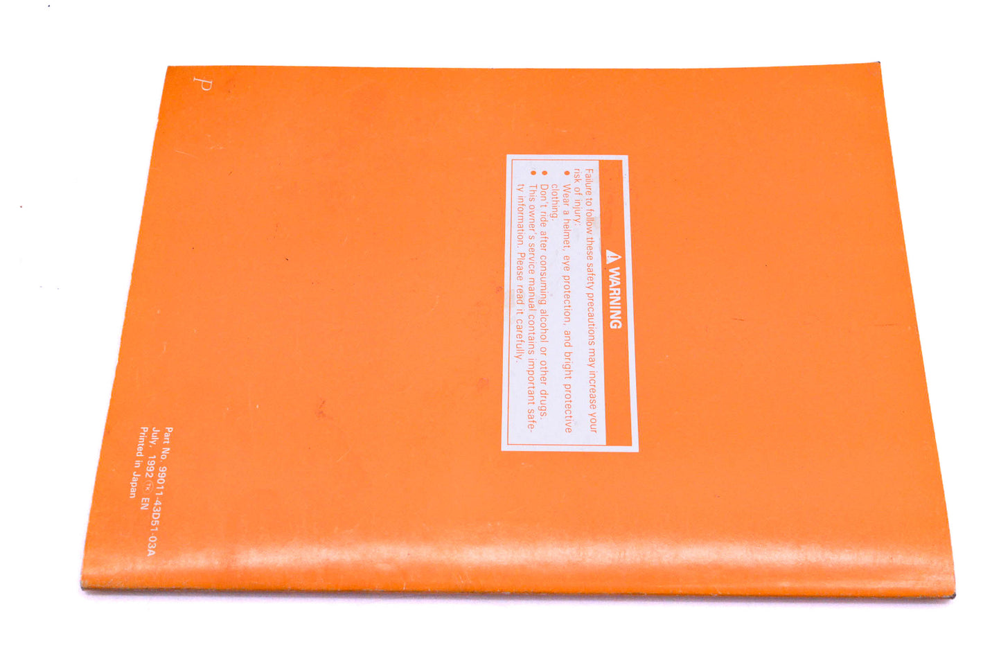 OEM Suzuki 99011-43D51-03A RM125 P Service Manual