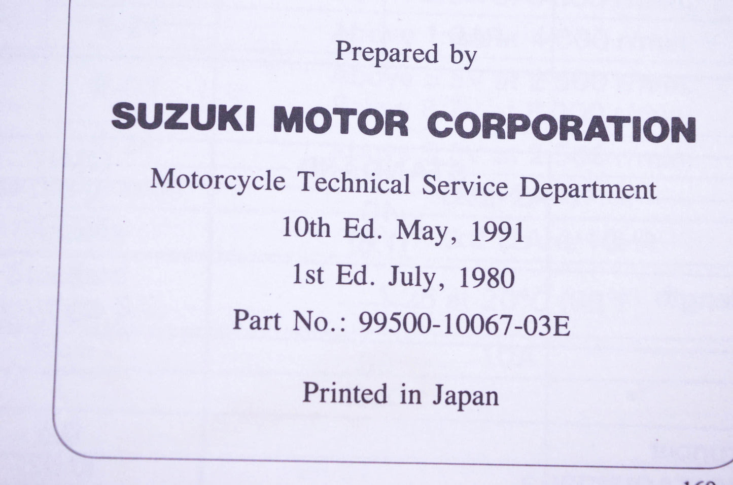 OEM Suzuki 99500-10067-03E FA50 T Service Manual