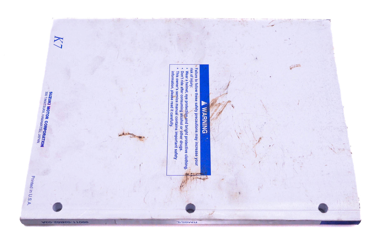 OEM Suzuki 99011-02B82-03A RM85/L K7 Service Manual