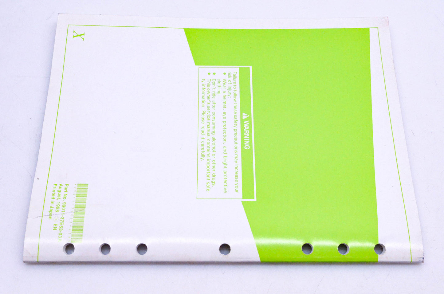 OEM Suzuki 99011-37E53-03A Rm250 X Service Manual