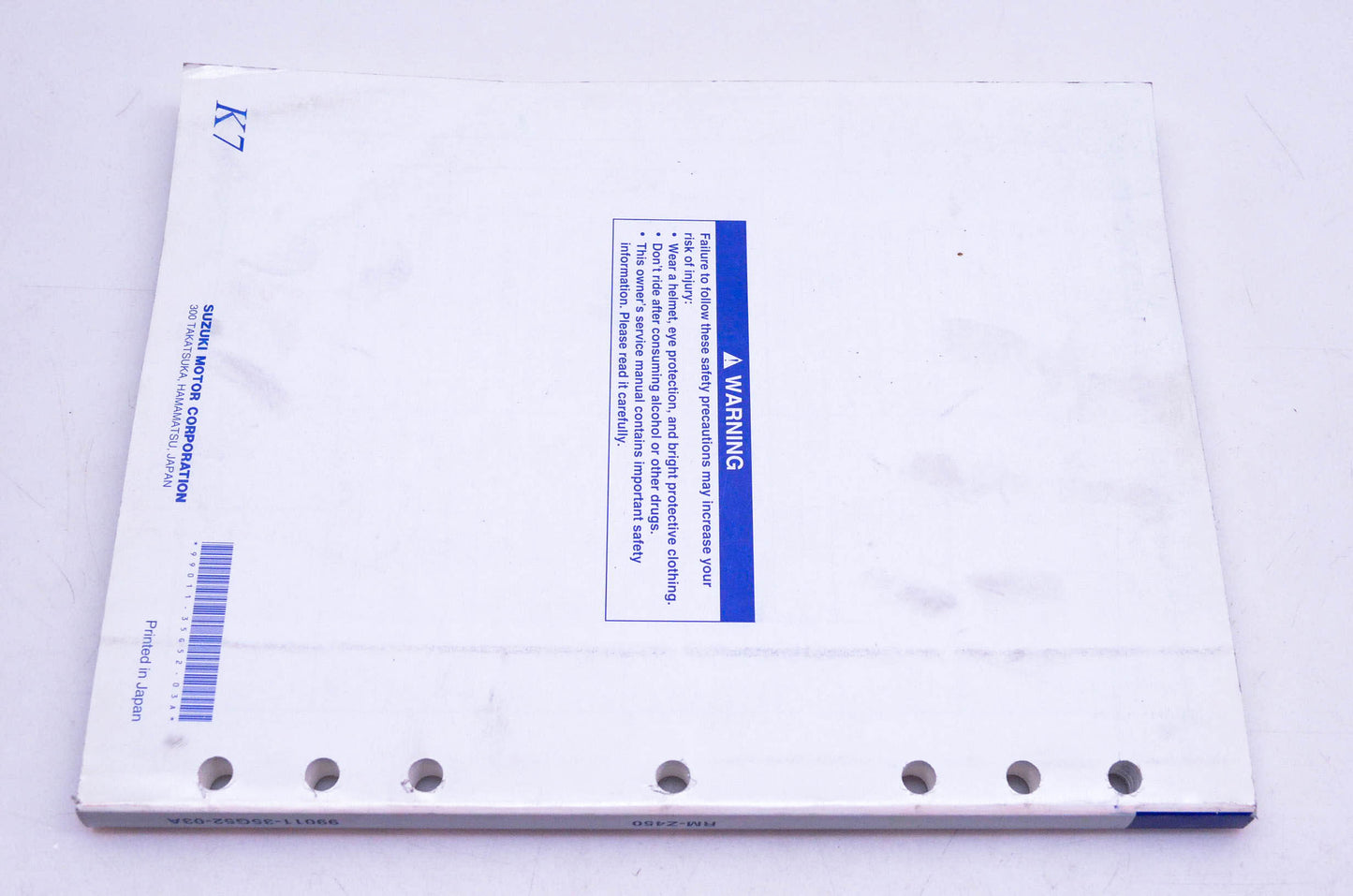 OEM Suzuki 99011-35G52-03A RM-Z450 K7 Service Manual