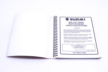 OEM Suzuki 99923-32006 Motorcycle & ATV 2006 K6 Ready Reference Manual