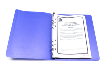 OEM Suzuki 99923-03861 Ready Reference 1986 G Model Service Specification Manual