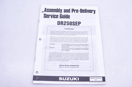 OEM Suzuki 99505-01293-03E DR250SEP P Assembly Service Guide