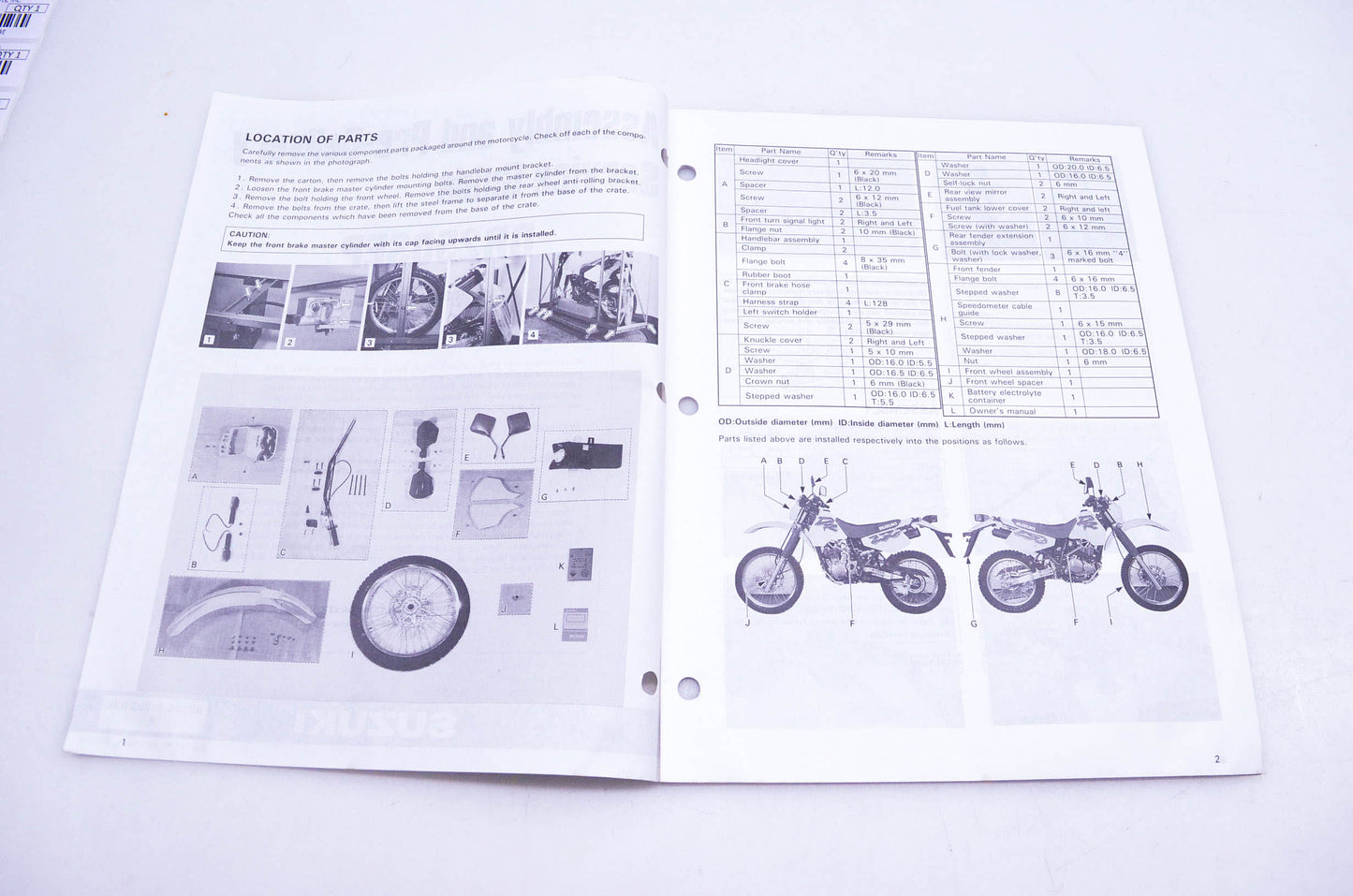 OEM Suzuki 99505-01293-03E DR250SEP P Assembly Service Guide