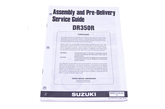OEM Suzuki 99505-01184-03E DR350R R Assembly Service Guide