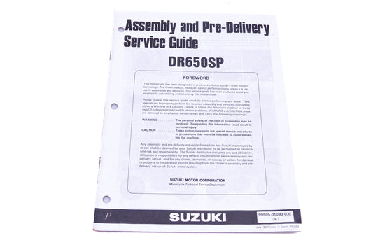 OEM Suzuki 99505-01093-03E DR650SP P Assembly Service Guide