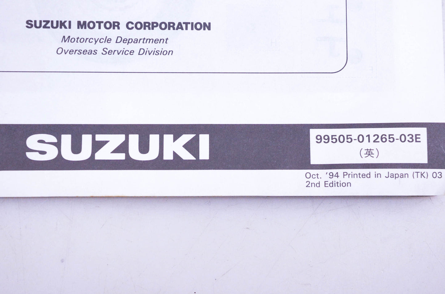 OEM Suzuki 99505-01265-03E RF900RS/RZS S Assembly Service Guide