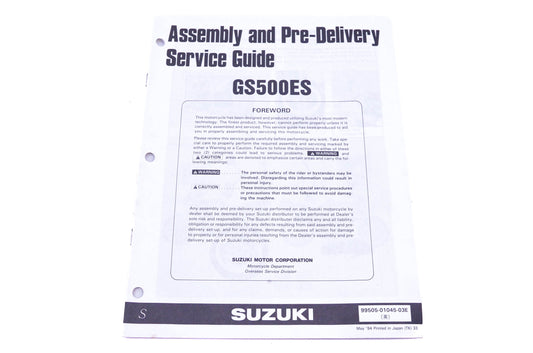 OEM Suzuki 99505-01045-03E GS500ES S Assembly Service Guide