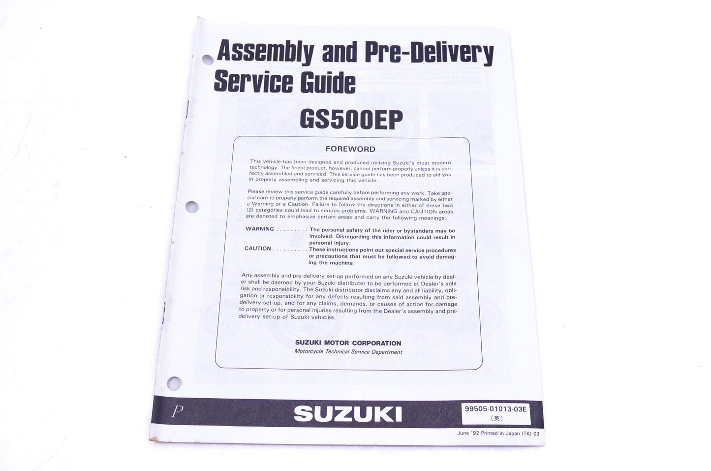 OEM Suzuki 99505-01013-03E GS500EP P Assembly Service Guide