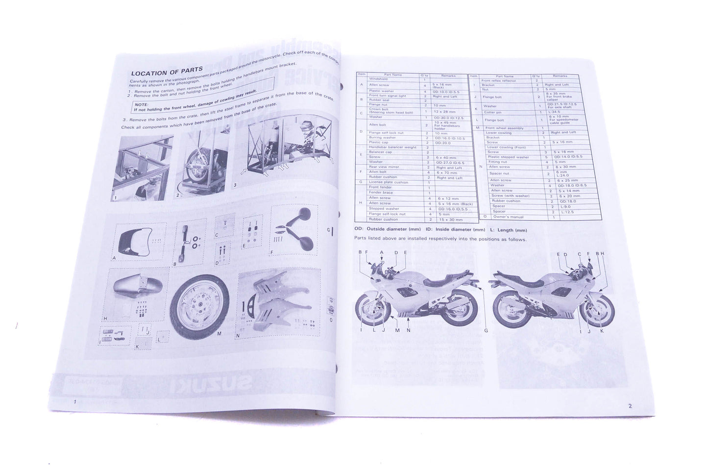 OEM Suzuki 99505-01124-03E GSX600FR R Assembly Service Guide