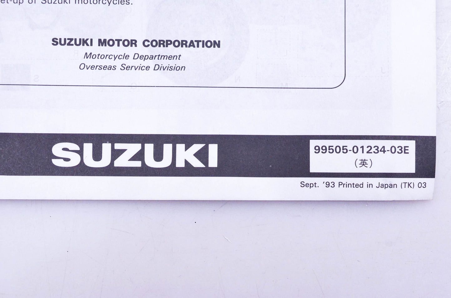 OEM Suzuki 99505-01234-03E GSX-R750WR R Assembly Service Guide